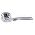 STATUS Indiana Lever Door Handle on Round Rose - Satin Chrome/Polished Chrome - Set