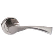 STATUS Colorado Lever Door Handle on Round Rose - Satin Nickel - Set
