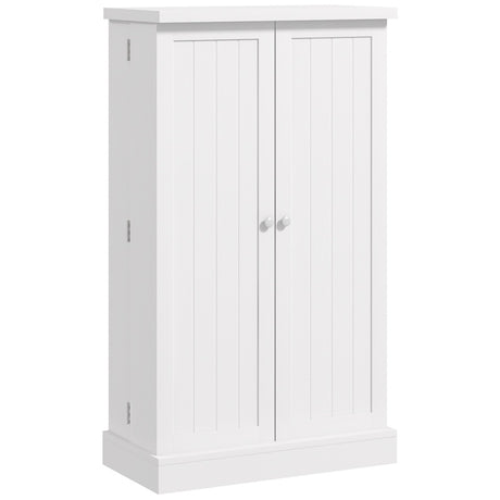 HOMCOM Freestanding Multi-Storage Kitchen Cupboard with Adjustable Shelves White