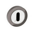 STATUS Key Escutcheons on Round Rose - Black Nickel/Polished Chrome - Pair