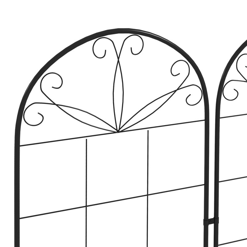 Outsunny Metal Trellis Set of 2, Garden Trellis for Climbing Plants Support Frames, Grid Design