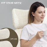 HOMCOM Office Chair with Adjustable Headrest, Spring Pack, Curved Line, Boucle Fabric - Pale Grey