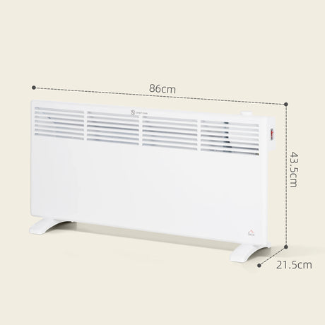 HOMCOM 2000W Convector Heater - White