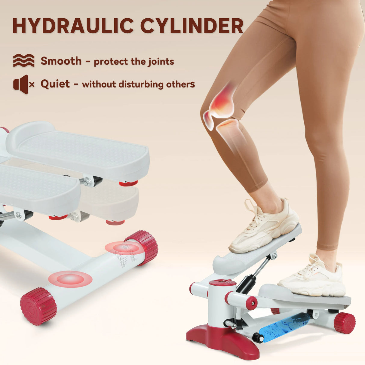 SPORTNOW Mini Stepper Machine, with LCD Monitor, Non-Slip Pedals, Grey