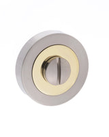 STATUS WC Turn and Release on Round Rose - Satin Nickel/Polished Brass - Each