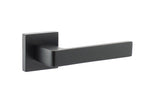 STATUS Montana Lever Door Handle on S4 Square Rose - Matt Black - Each