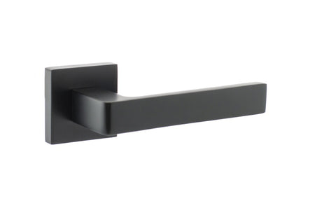 STATUS Montana Lever Door Handle on S4 Square Rose - Matt Black - Each