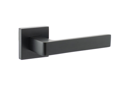 STATUS Montana Lever Door Handle on S4 Square Rose - Matt Black - Set