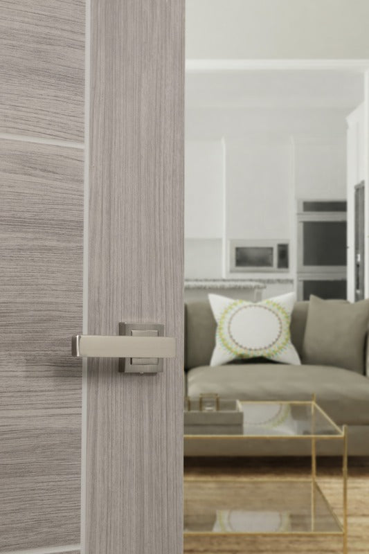 STATUS Montana Lever Door Handle on S4 Square Rose - Satin Nickel - Set