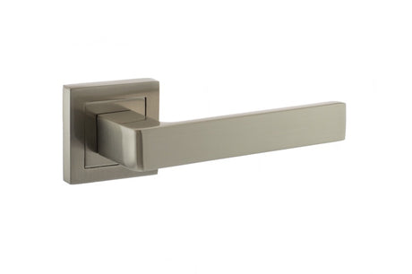 STATUS Montana Lever Door Handle on S4 Square Rose - Satin Nickel - Set