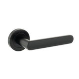 STATUS Carolina Lever Door Handle on Round Rose - Matt Black - Set