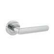 STATUS Carolina Lever Door Handle on Round Rose - Polished Chrome - Set