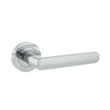 STATUS Carolina Lever Door Handle on Round Rose - Polished Chrome - Set