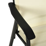 Outsunny Set of Six Folding Garden Chairs - Beige