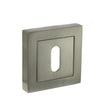 STATUS Key Escutcheons on S4 Square Rose - Satin Nickel - Pair