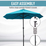 Outsunny 4.6m Double Garden Parasol - Sky Blue