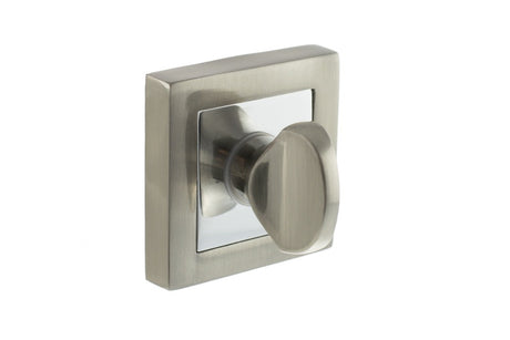 STATUS WC Turn and Release on S4 Square Rose - Satin Nickel/Polished Chrome - Each