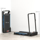 HOMCOM Folding Motorised Home Treadmill Walking Machine with LCD Monitor, Blue