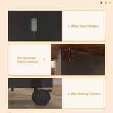 HOMCOM Folding Dining Table, Drop Leaf Table for Small Spaces, Foldable Table with Drawer and Storage Shelves for Kitchen, Dining Room, Rustic Brown