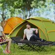 Outsunny 67cm Wide Folding Bed, Camping Cot for Adults with Mattress, Storage Pocket, Carry Bag, Max Load 150kg, Black