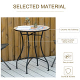 Outsunny 60cm Mosaic Outdoor Patio Table - Red