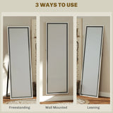 HOMCOM 162.6 cm Two-Tone Full Length Mirror - White/Grey-Tone