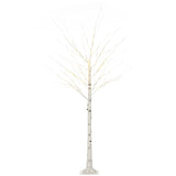 HOMCOM 6ft Artificial White Birch Tree Light with Warm White Pre-Lit LED Light for Indoor and Covered Outdoor Use