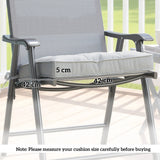 Outsunny Set of 4 Garden Seat Cushion with Ties, 42 x 42cm Replacement Dining Chair Seat Pad, Light Grey