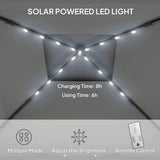 Outsunny 3.36 x 3.36m Pop Up Gazebo Party Tent with Solar-Powered LED Lights, Adjustable Event Shelter with Netting, Black
