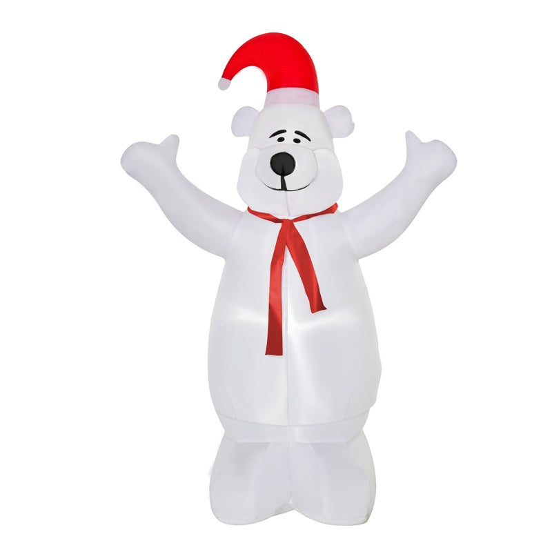 HOMCOM 6ft Tall Outdoor Inflatable Bear Airblown Projection Holiday Christmas Lawn Décor