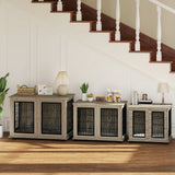 PawHut Indoor Dog Crate Furniture End Table with Soft Washable Cushion, Lockable Front Door, for Medium Dogs - Black