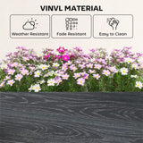Outsunny Vinyl Raised Garden Bed Kit, 2 x 2 x 1ft Modular Elevated Garden Box with Slotting Legs and Open Bottom, Dark Grey