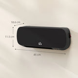 HOMCOM 2000W Wall Mounted Ceramic Space Heater, 10-49C Temperature, Black