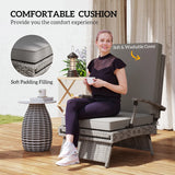 Outsunny 80 Reclining Rattan Lounger - Grey