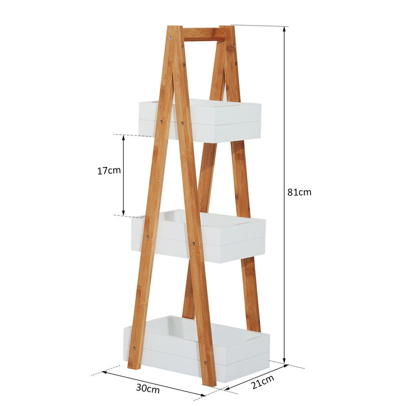 HOMCOM 3 Tier Bathroom Shower Caddy Freestanding Rack Storage Unit Shelf Organiser