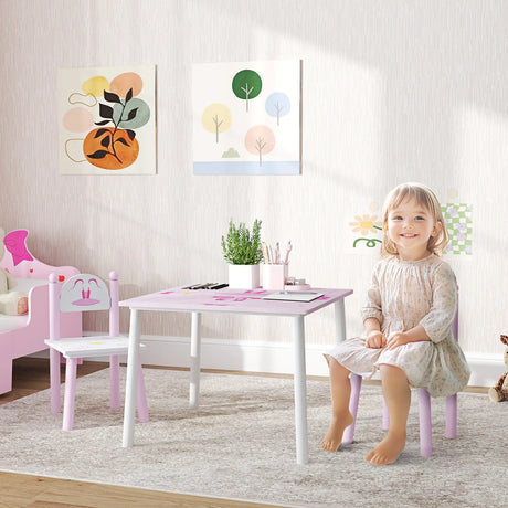 AIYAPLAY Princess-Designed Kids Table and Chairs Set for Activity, Art, Drawing, Toddler Table and Chairs Set for Playroom