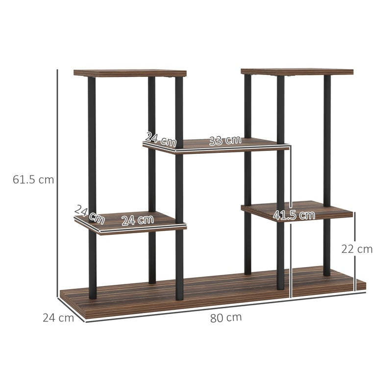 Outsunny Four-Tier Wooden Shelf Plant Stand