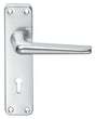 ALUMINIUM LEVER ON BACKPLATE - LOCK 57MM C/C - SATIN ANODISED ALUMINIUM - 152MM X 41MM - PAIR