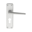 ALUMINIUM LEVER ON BACKPLATE - LOCK EURO PROFILE 47.5MM C/C - SATIN ANODISED ALUMINIUM - 152MM X 41MM - PAIR