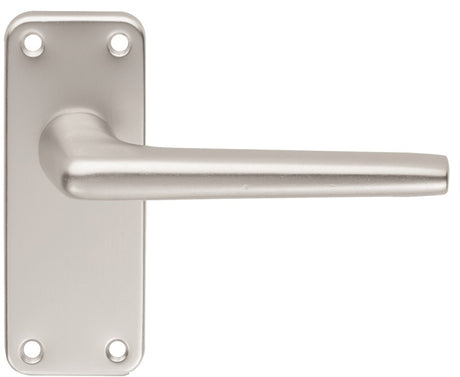 ALUMINIUM LEVER ON BACKPLATE -  LATCH - SATIN ANODISED ALUMINIUM - 102MM X 41MM - PAIR