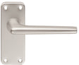 ALUMINIUM LEVER ON BACKPLATE -  LATCH - SATIN ANODISED ALUMINIUM - 102MM X 41MM - PAIR