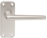 ALUMINIUM LEVER ON BACKPLATE -  LATCH - SATIN ANODISED ALUMINIUM - 102MM X 41MM - PAIR