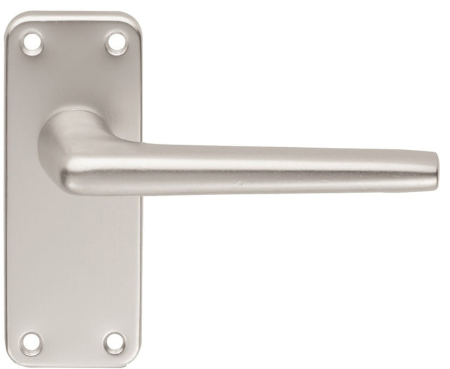 ALUMINIUM LEVER ON BACKPLATE -  LATCH - SATIN ANODISED ALUMINIUM - 102MM X 41MM - PAIR