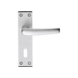 ALUMINIUM MIAL LEVER ON BACKPLATE - LOCK 57MM C/C - SATIN ANODISED ALUMINIUM - 150MM X 38MM - PAIR