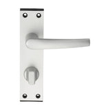 ALUMINIUM MIAL LEVER ON BACKPLATE - BATHROOM/PRIVACY - SATIN ANODISED ALUMINIUM - 150MM X 38MM - PAIR