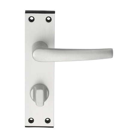 ALUMINIUM MIAL LEVER ON BACKPLATE - BATHROOM/PRIVACY - SATIN ANODISED ALUMINIUM - 150MM X 38MM - PAIR
