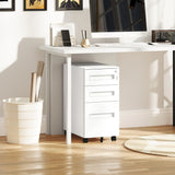 Vinsetto Three-Drawer Steel Filing Cabinet - White