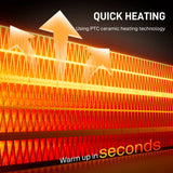 HOMCOM Ceramic Electric Heater, 1500W Fan Space Heater with 3 Modes, 24H Timer, Flame Effect, Oscillation for Bedroom, White