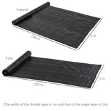 Outsunny 2m x 100m Heavy Duty Weed Control Membrane, Weed Membrane for Landscaping Driveway Gravel Artificial Grass Lawn Underlay, Black