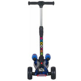 HOMCOM Kids Scooter, 3 Wheel Foldable Kick Scooter Adjustable Height w/ Flashing Wheels, Music, Water Spray for 3-6 Years, Blue